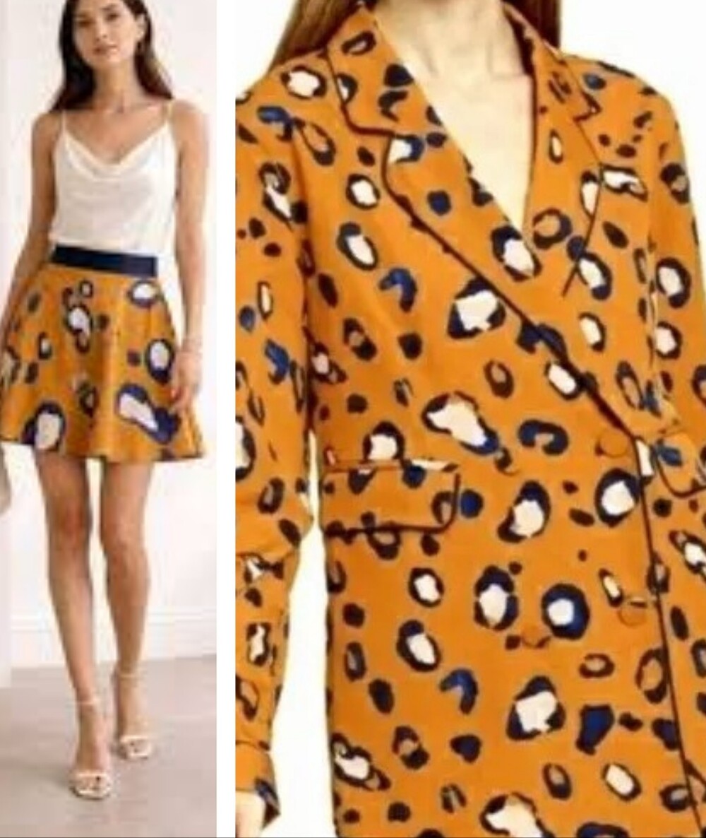 3.1 Phillip Lim for Target Leopard Print Orange Blazer Size S and Skirt Size 4